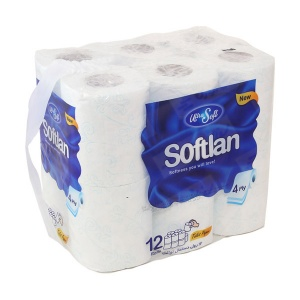 دستمال توالت رولی 12 قلو 3 لایه سافتلن Softlan Ultra Soft Toilet Paper 12pcs